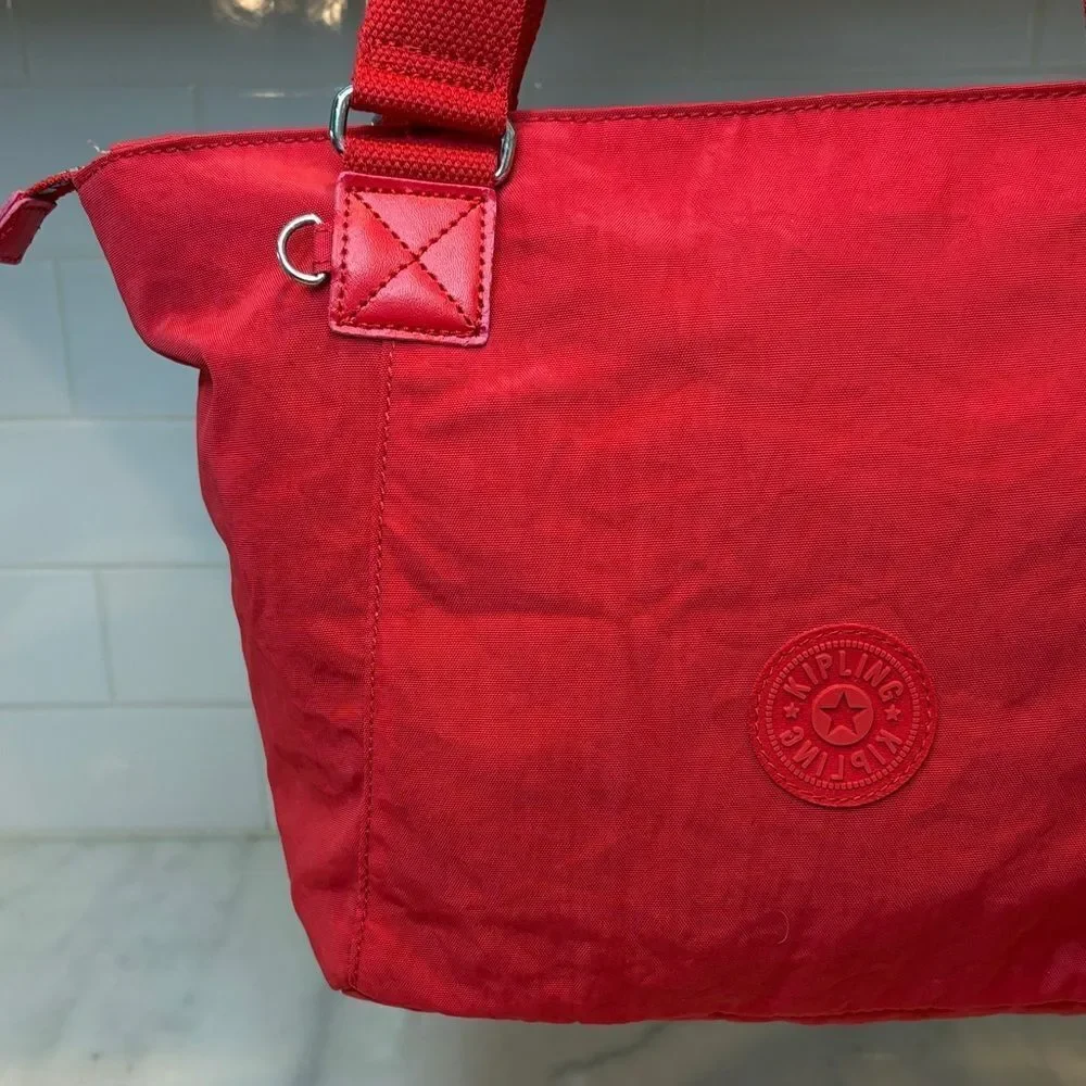 Kipling Bag Purse Handbag  Nicolas medium size red nylon Pocketbook